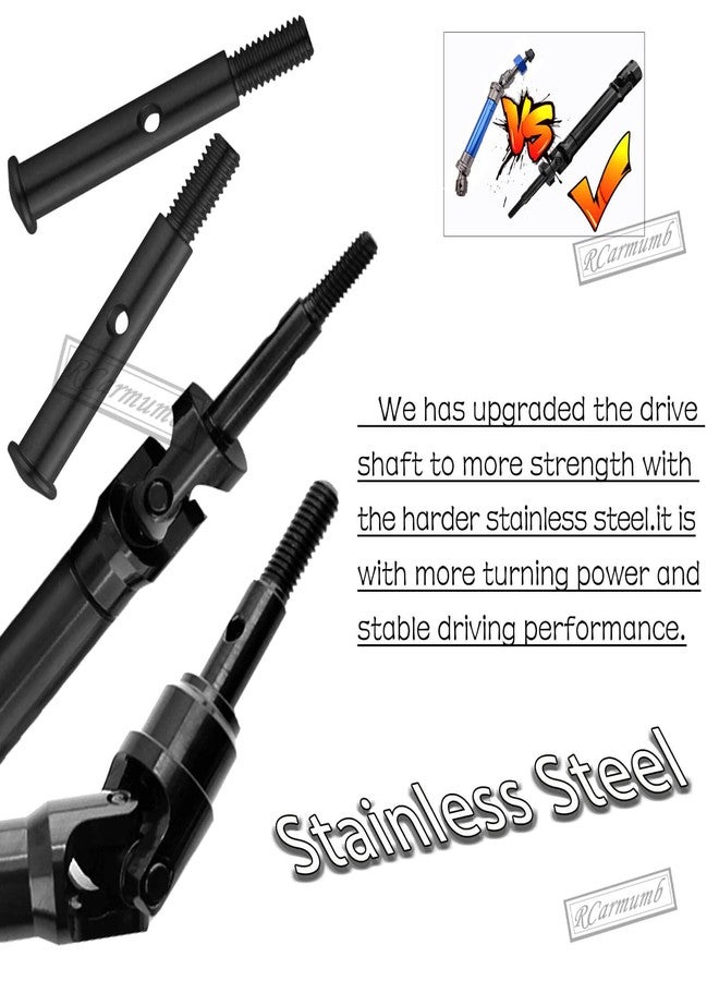 قطع غيار Rcarmumb المُحسّنة لسيارات Stampede VXL 2WD، وRustler VXL 2WD، وSlash VXL 2WD، وHoss VXL 2WD بمقياس 1/10، عمود إدارة خلفي من الفولاذ المقاوم للصدأ، محاور أمامية CVD، عمود إدارة رقم 45 مع رأس سداسي، أسود - Image 3